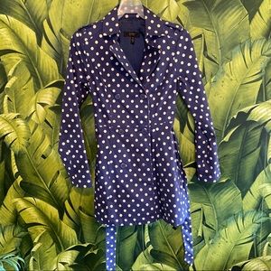 Jessica Simpson navy polka dot trench coat